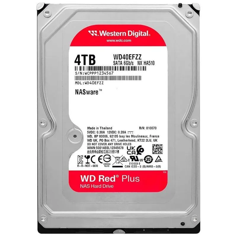 Hd Interno Para Nas 4TB WD Red Plus 3.5 Sata 3 5400 RPM Western Digital