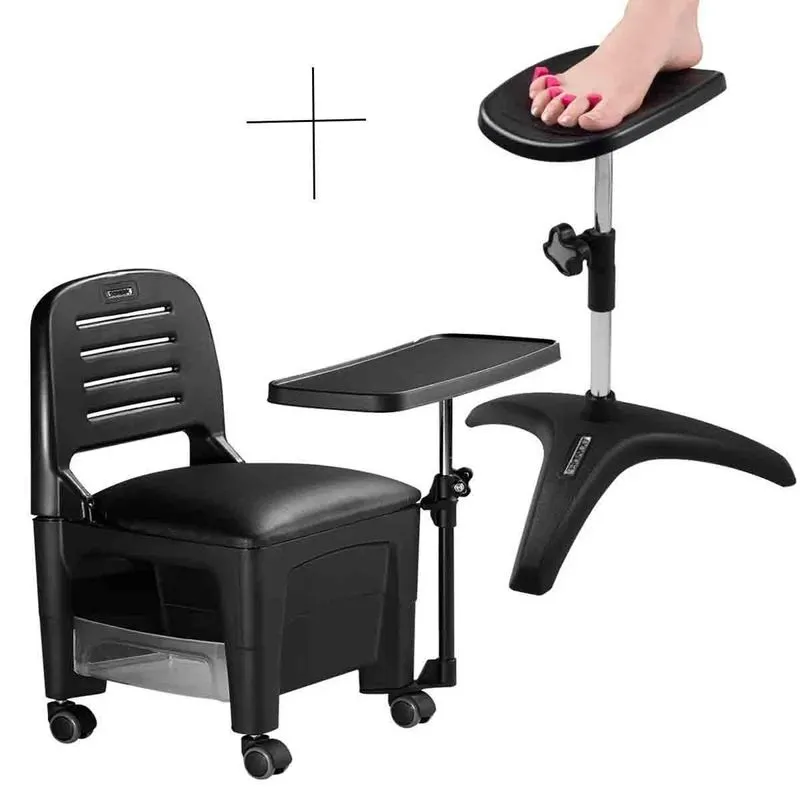 Cadeira Ciranda Manicure Pedicure Com Mesa + Suporte P/pes