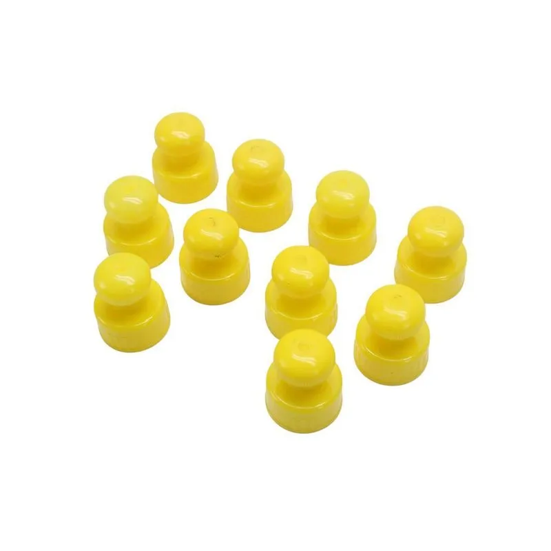 50 Tampas Plásticas Pushpull Com Rosca Bocal 24 Amarela