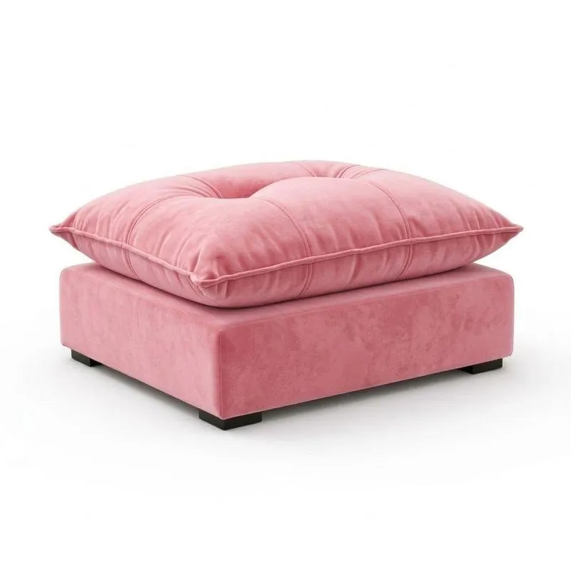 Cama Puff Para Pet Black House Decor Para Cachorro E Gato Em Suede Rosa