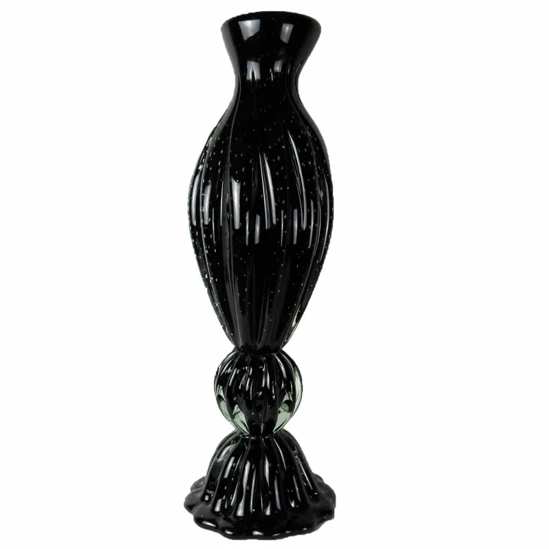 Vaso em Murano Preto - 67x24x15cm