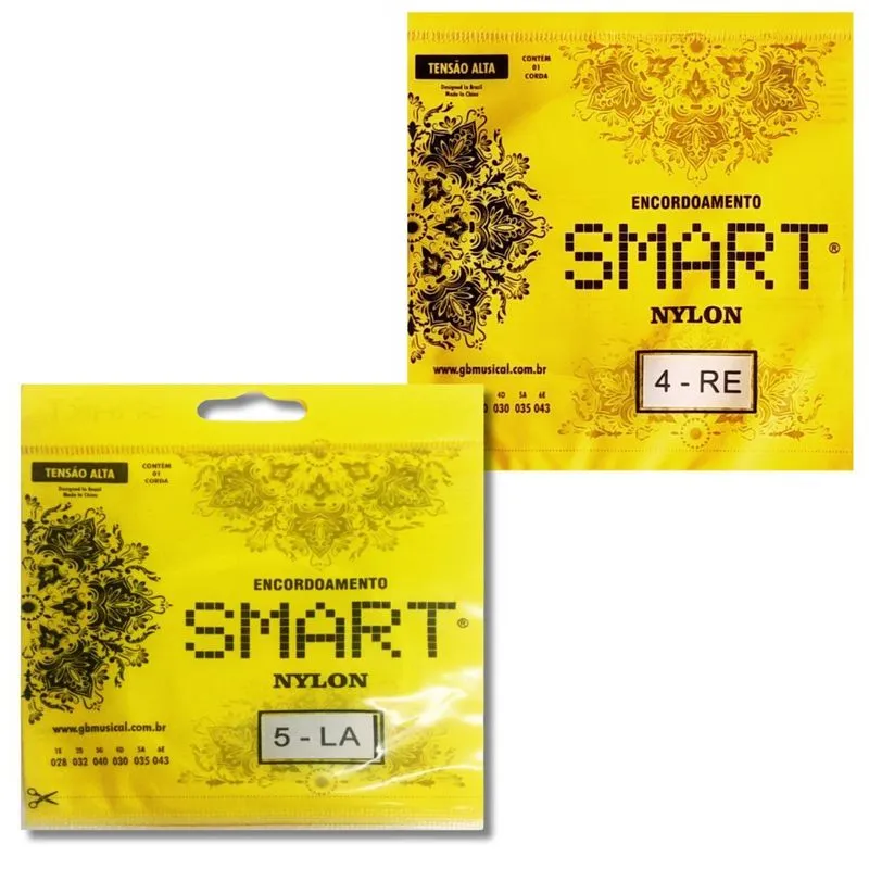 Kit Corda Avulsa Violão Nylon A Lá .089 + Ré .076 Smart