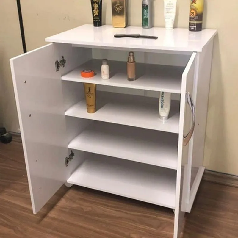 Gabinete Armário Balcão Branco Toalhas E Cremes Banheiro