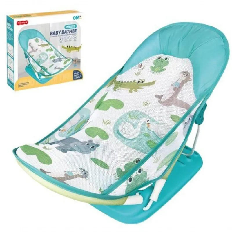 Cadeira de Balanço para Banho Infantil Deluxe Encosto Acolchoado Verde