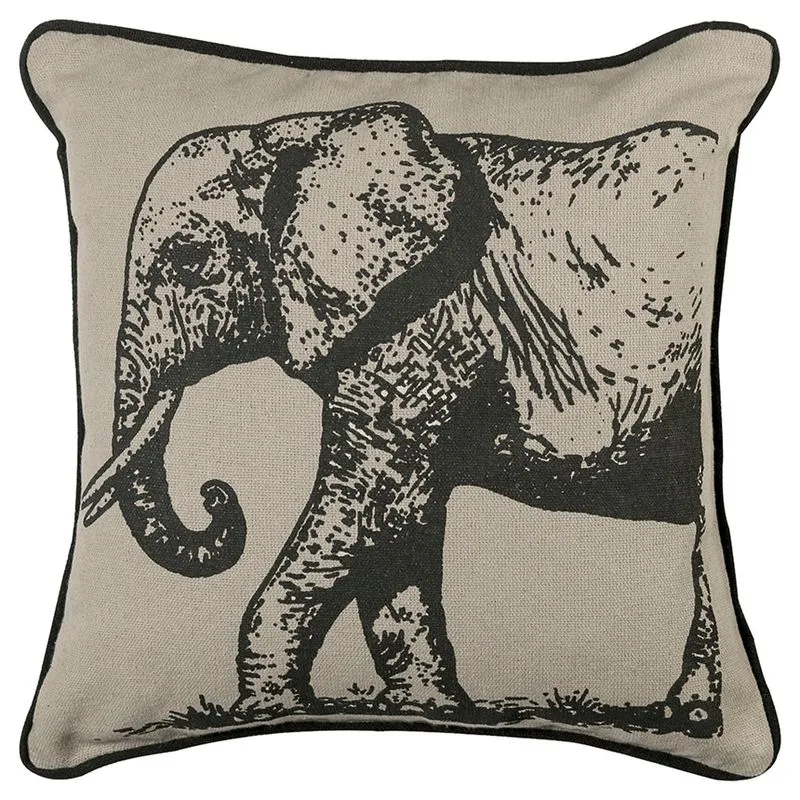 Capa Para Almofada Safari Estampada 40x40cm Elefante