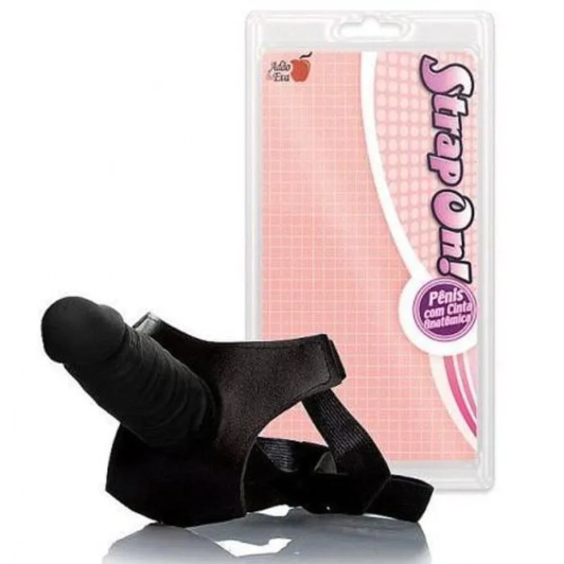 Cinta Peniana Pênis Protese 6 Com Cinta Preto - Sex Shop