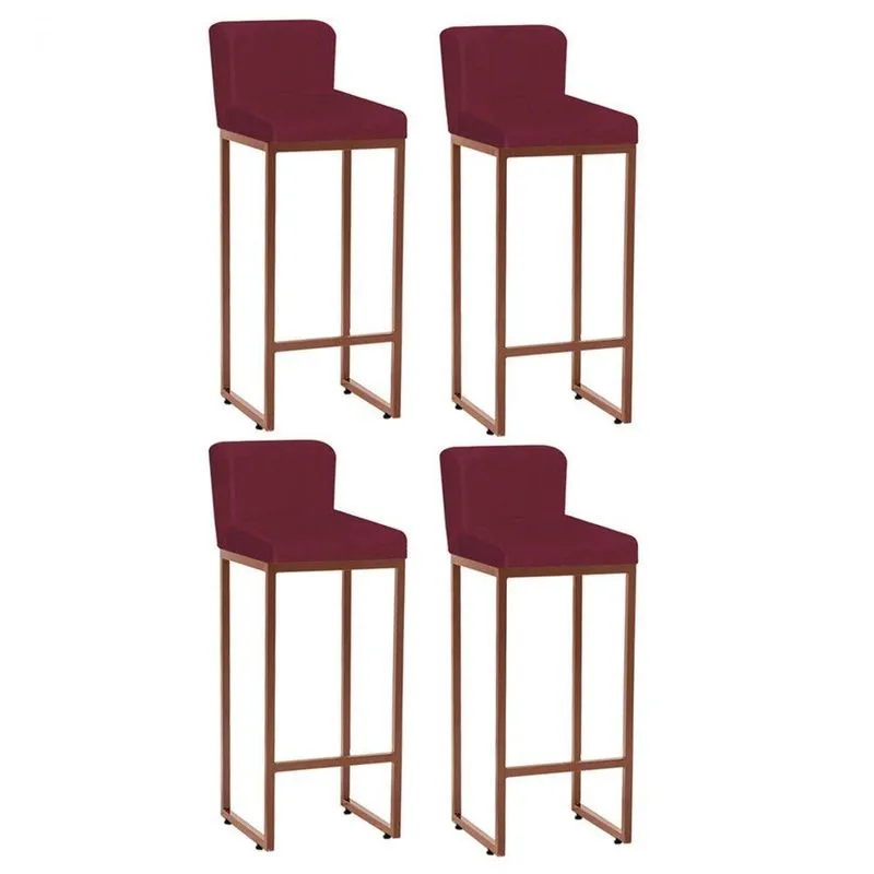 Kit 04 Banquetas Alta Loues Bordô