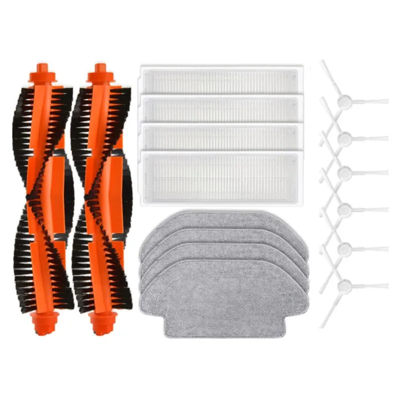 16pçs Peças De Reposição Escova Lateral Principal Filtro Hepa Mop Coágulo