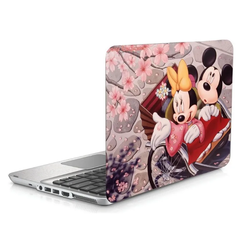 Skin Adesivo Protetor para Notebook 15,6' Mickey Minnie Sakura Quimono d1