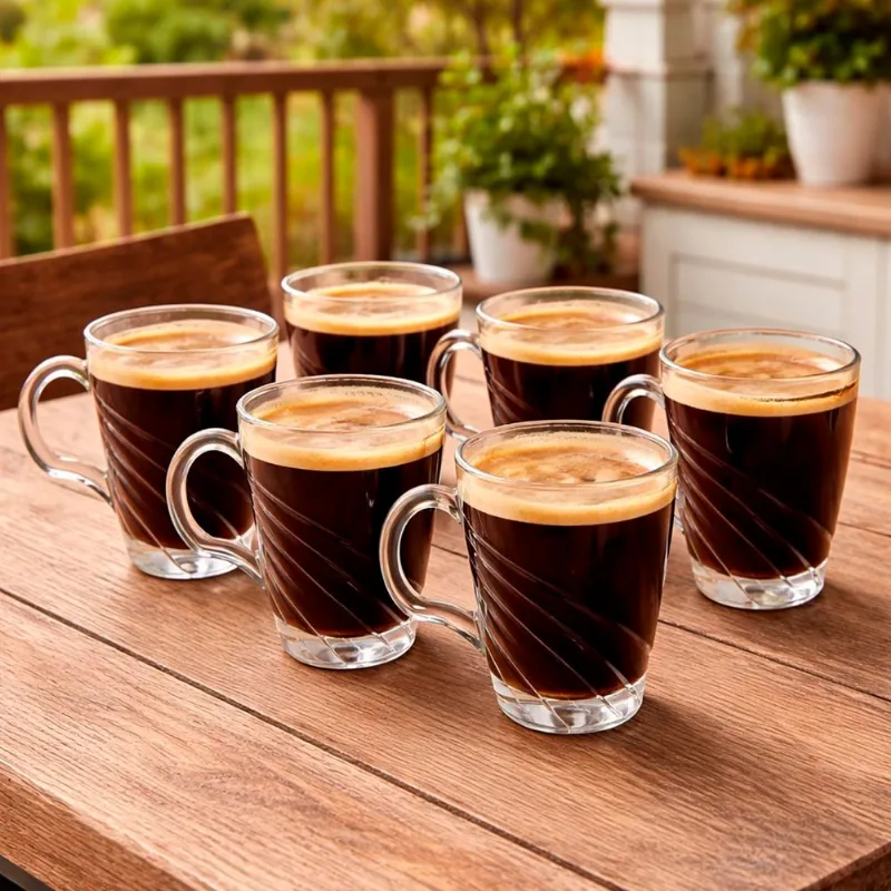 Canecas Copo Chocolate Xícara Chá Café Vidro 230ml Kit 12pçs