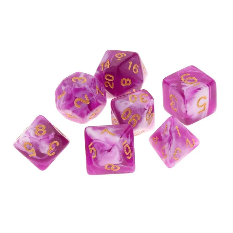 Conjunto De Dados Multifacetado De 7 Peças Para Jogos De Mesa Adereços De Festa