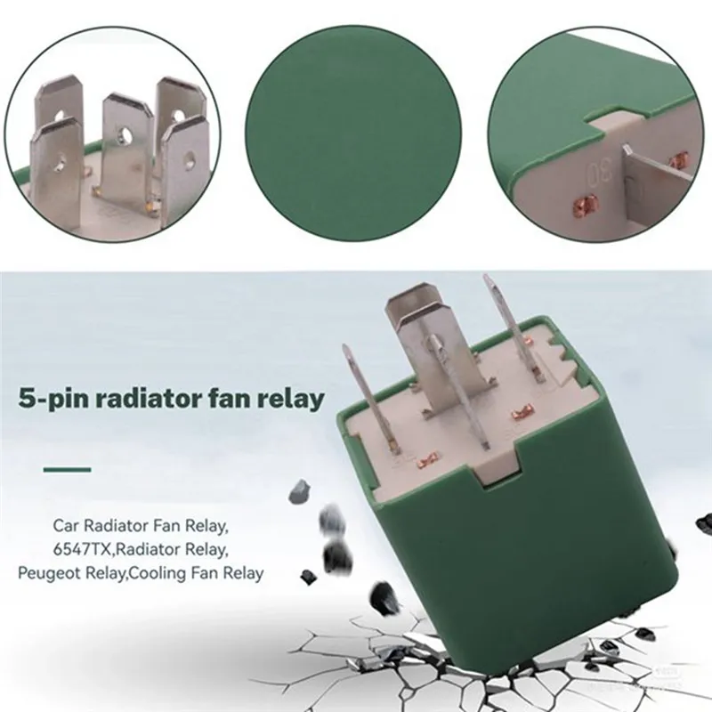 2 Peças 12v 35a 5 Pinos Ventilador Do Radiador Para Peugeot 206 207 306 307