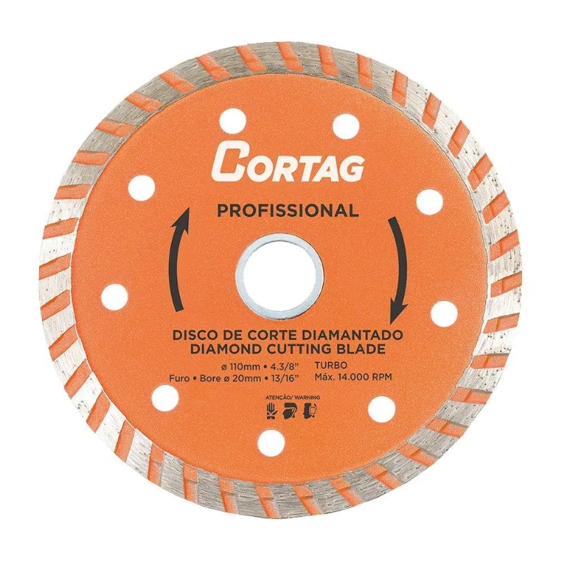 DISCO DIAMANTADO CORTAG TURBO PROFISSIONAL 125MMX20MM