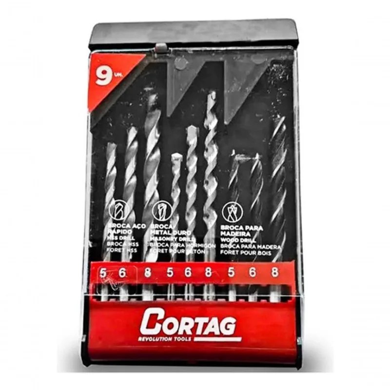 Kit Jogo De Brocas Combinado 9 Peças - Cortag - 60974