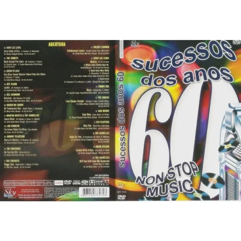 Sucessos dos anos 60 mon stop music dvd original lacrado