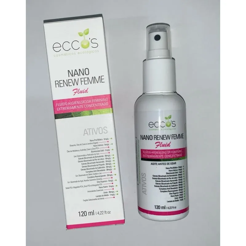 Fluido Higienizador Feminino Eccos Nano Renew Femme 120ml