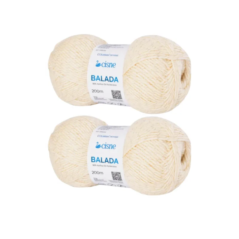 Kit 2 unidades Fio Balada 100 Gramas com 200 Metros - Cisne - 00NT