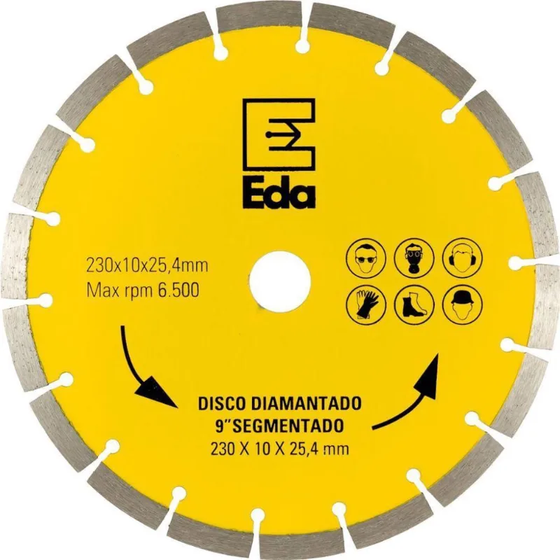 Disco Diamantado Segmentado 9 - 230 X 10 X 25,4 Mm - Eda
