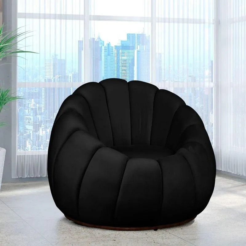 Kit 02 Poltrona Decorativa Concha Base Arco Giratória Veludo