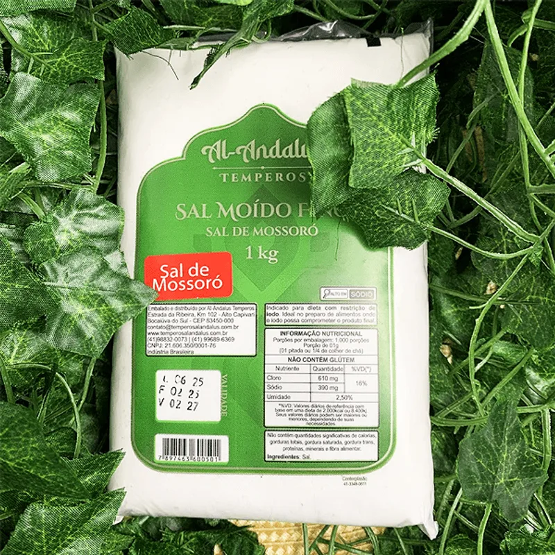 Sal Marinho De Mossoró Sem Iodo Al Andalus 1kg
