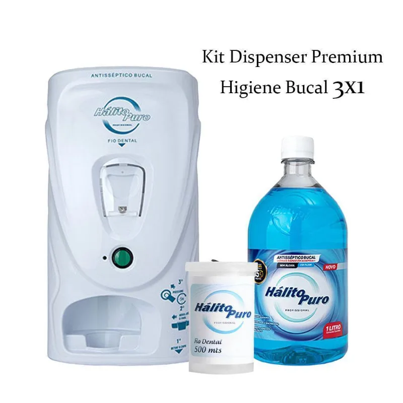 Combo Porta Fio Dental 500m/antisséptico Bucal/copo Premium