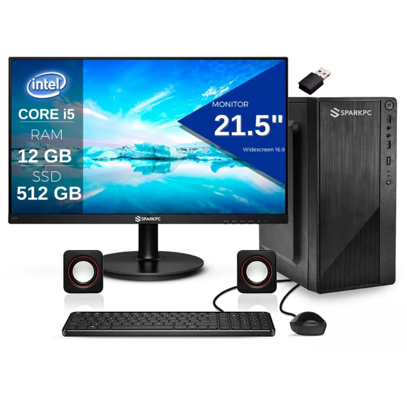 Computador Completo Intel i5 12gb Ssd 512gb Monitor 21,5