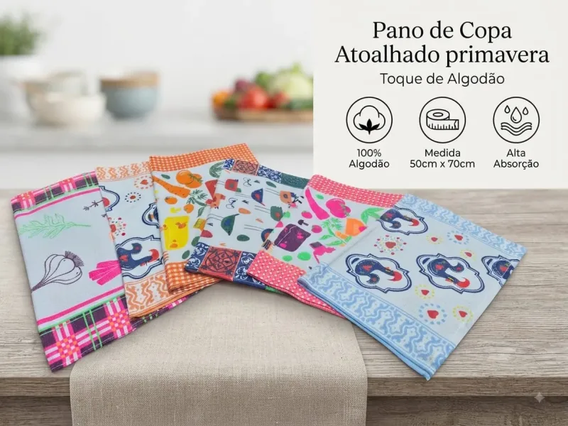 PANO DE COPA PRIMAVERA TOQUE DE ALGODÃO