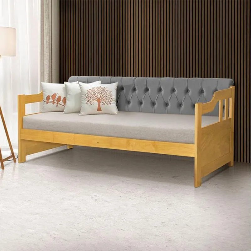Sofá Cama Dublin 2 Lugares Capitonê 195cm Cinza Veludo