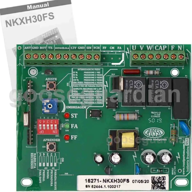 Central Placa De Comando P/ Portão Eletrônico NKxh30 Original Rossi Compatível Kxh30fs Central Placa De Comando P/ Portão Eletrônico NKXH30FS Original Rossi Compatível Kxh30fs
