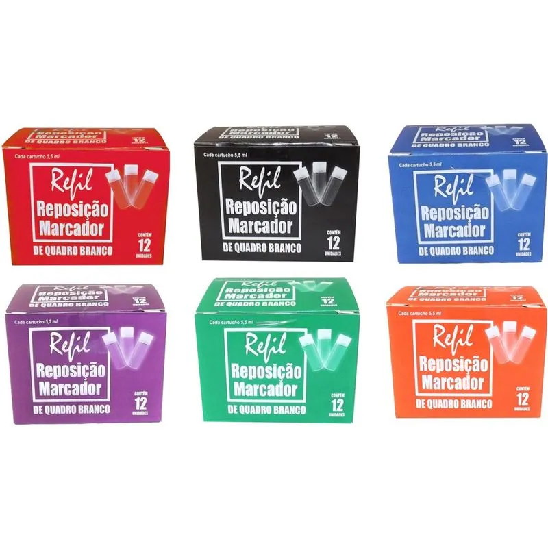 Kit Recarga Refil Para Pincel Da Pilot 6 Caixas Com 12 Un