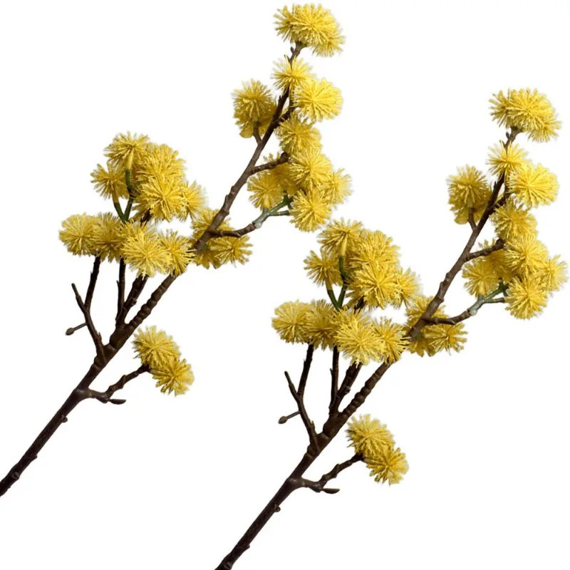 Kit 6 Plantas Artificial Mamonas Amarelo Escuro Enfeite 70cm