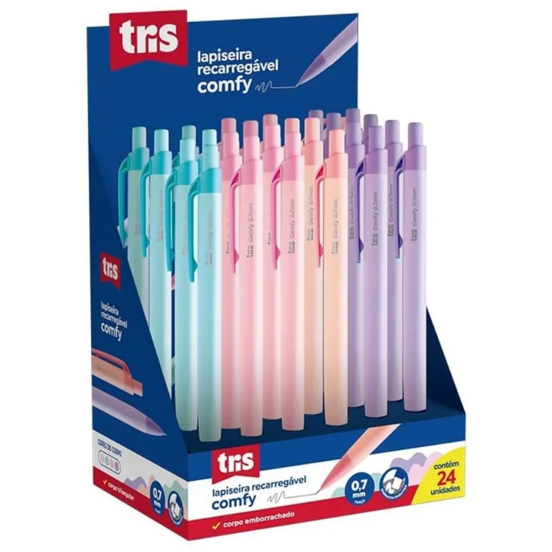 Lapiseira 0.7MM TRIS COMFY 4 Cores Fashion