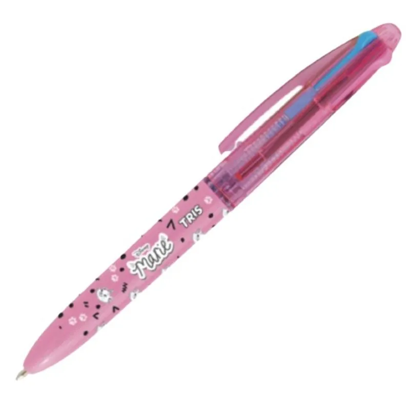 Caneta 4 cores gatinha Marie Rosa Tris