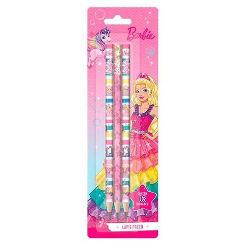 Lápis Tris Preto Barbie 3 Unidades LAPIS TRIS PRETO BARBIE 3UN