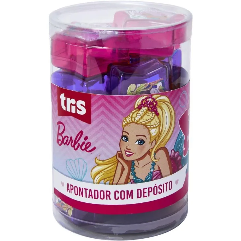 Apontador Com Deposito Barbie Tris 2 Cores (s)