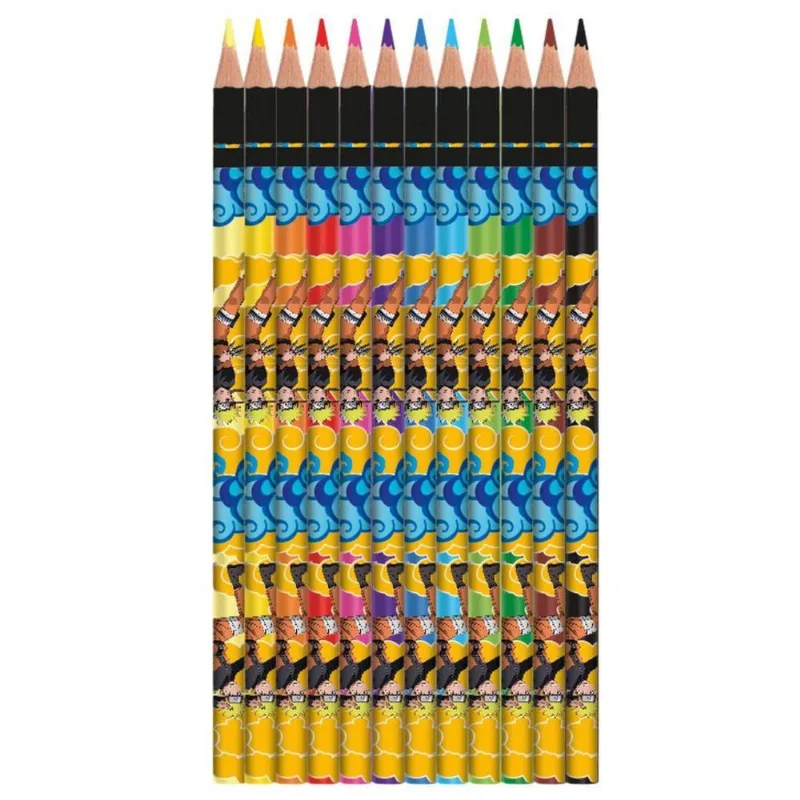 Lápis de Cor Naruto Shippuden com 12 Cores 609966 - Tris