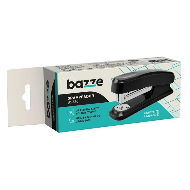 Grampeador 20fls 26/6 E 24/6 B5509 Preto 01und Bazze