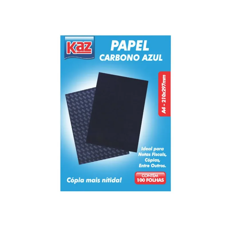 Carbono A4 Papel para Manuscrito Azul Kaz Caixa C/100* (ATACADO)