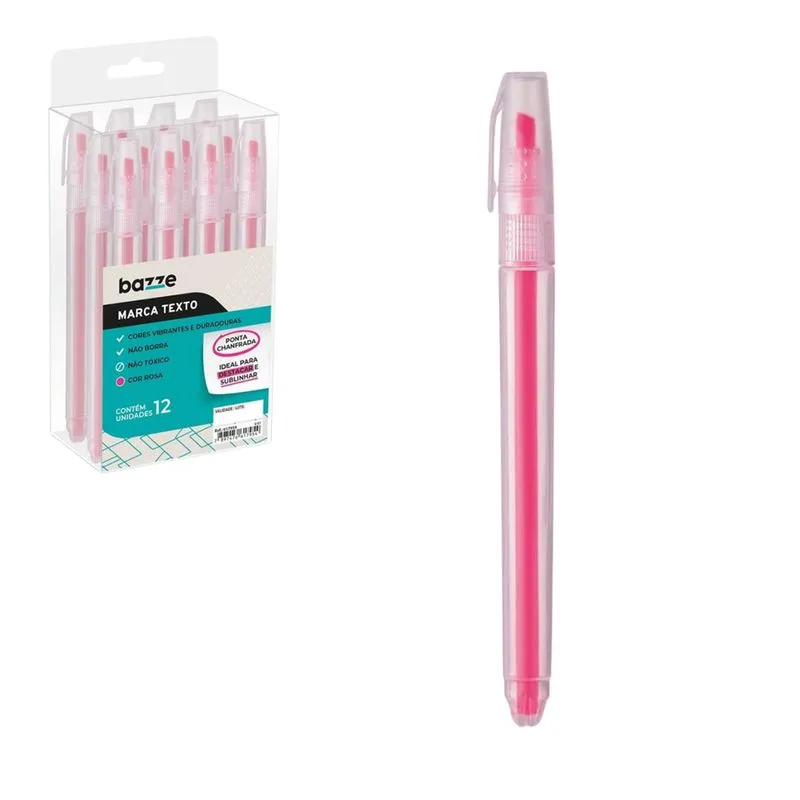 Caneta Marca Texto Rosa 7954 Bazze - 12UN