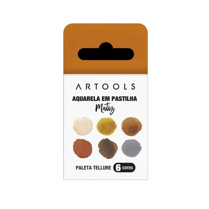 Aquarela Em Pastilha Matiz Artools Paleta Tellure 6 Cores