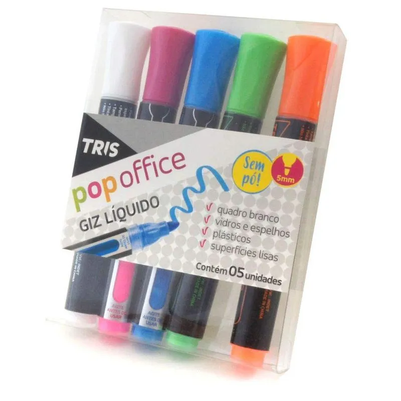 Giz Liquido Pop Office Com 5 Cores - 686455