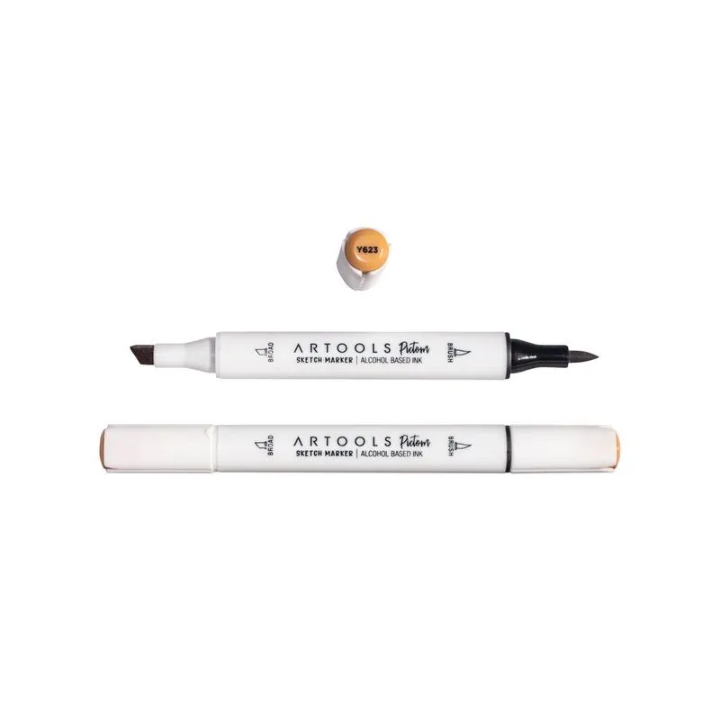 Marca Texto Artools Pictom Pontas Broad e Brush Laranja Y623