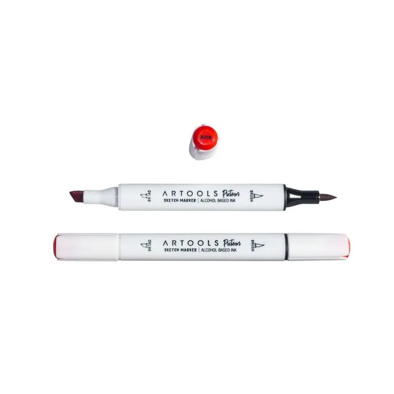 Marca Texto Artools Pictom Ponta Broad e Brush Vermelho R218