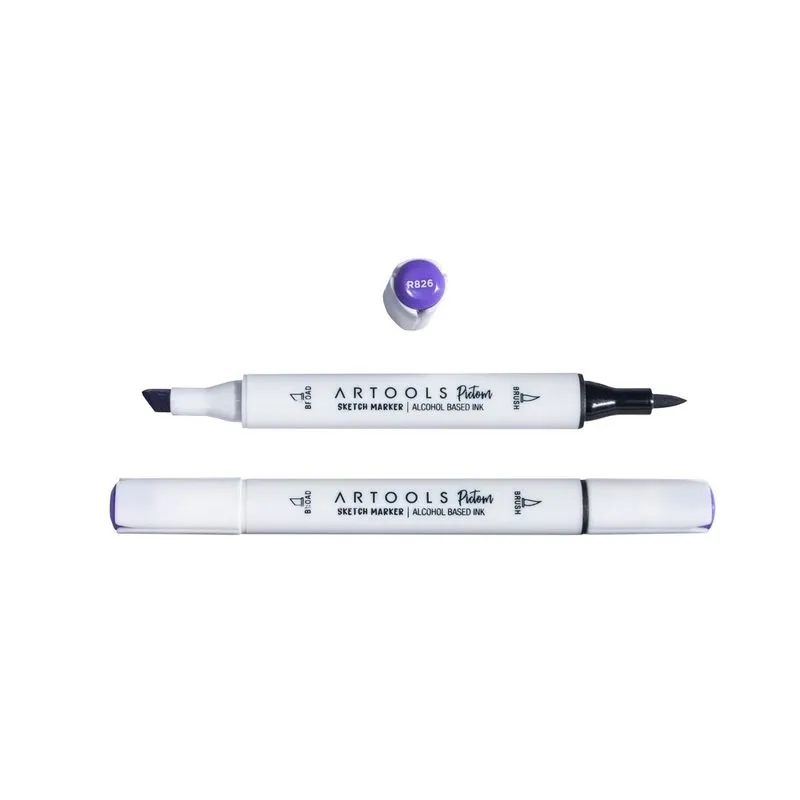 Marca Texto Artools Pictom Ponta Broad e Brush Roxo R826