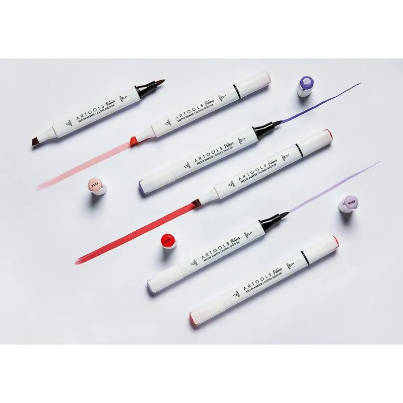 Marca Texto Artools Pictom Pontas Broad e Brush Azul B027