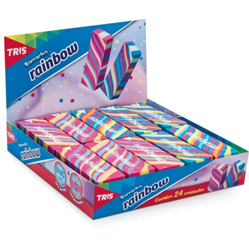 Borracha Colorida Tris Rainbow