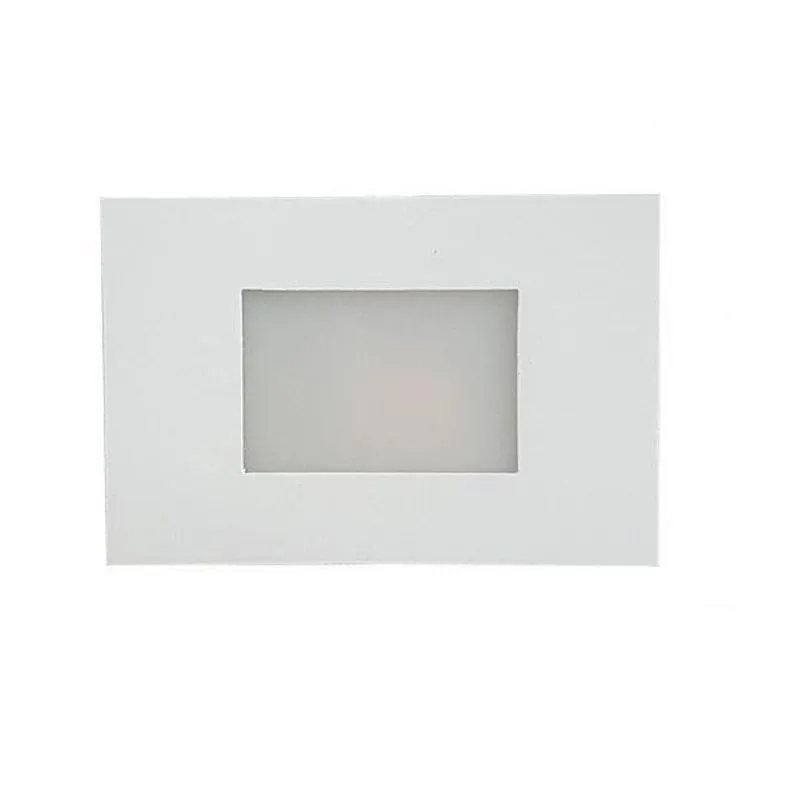 Kit 6 Balizador De Embutir Escada Parede 4x2 Alumínio Branco
