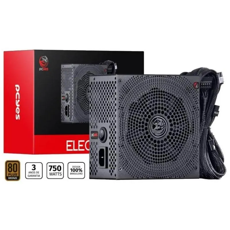 Fonte Atx 750w, 80 Plus Bronze, Pfc Ativo, Pcyes Electro V2