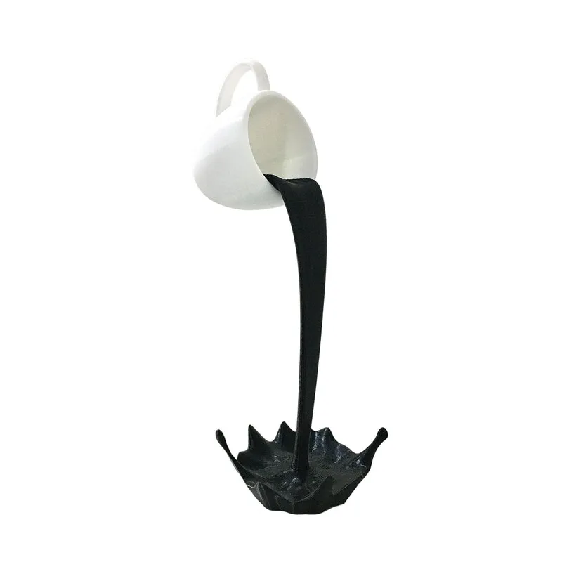 Xícara Flutuante Decorativa 3D Plástico Preto/Branco