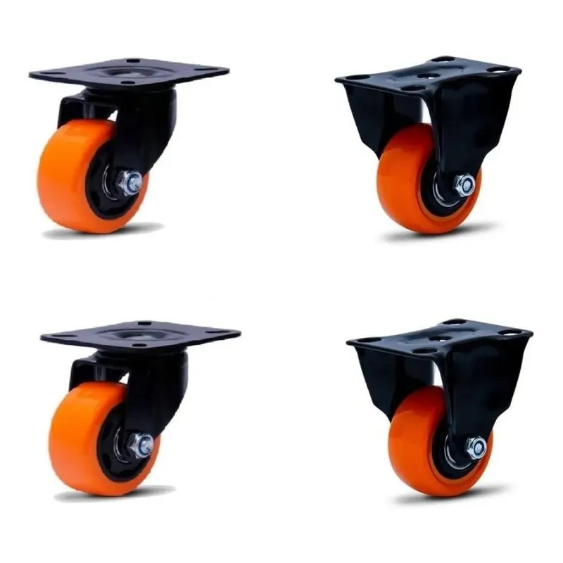 Rodizio Black Para Móveis Roda Laranja Kit Glb 210 E Flb